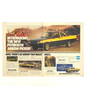 Vintage Plymouth Arrow Pickup Truck Print Ad Mini Sport Compact 1978 Collector
